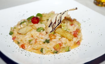 O risoto de brócolis é servido no restaurante La Borgata